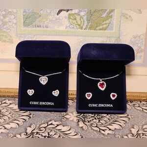 Elegant Heart-Shaped Jewelry Set with Cubic Zirconia